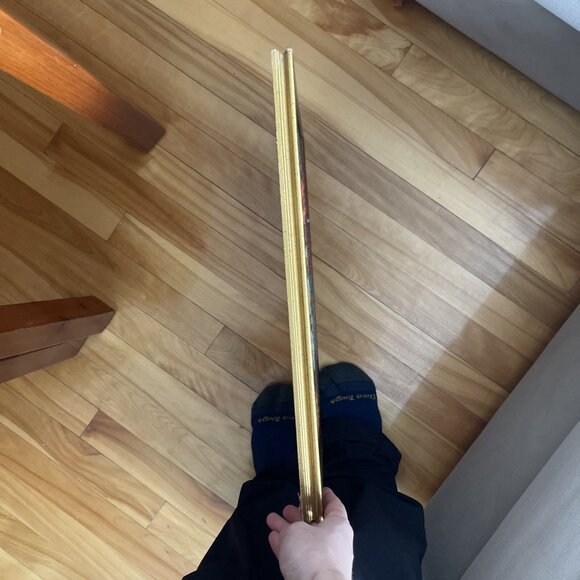 VTG Golden Framed Needlepoint Wall Art Picture Flowers In Tea pot 18*” x 14” - Picture 8 of 16